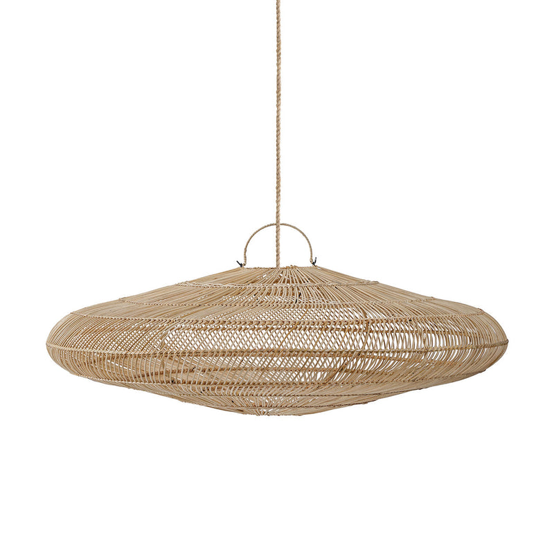 The Macaron Pendant - Natural - XL in rattan — handmade luxury pendant lamp curated by Laiyahome