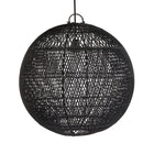 The Bubble Pendant - Black - M in rattan — handmade luxury pendant lamp curated by Laiyahome