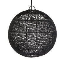 The Bubble Pendant - Black - M in rattan — handmade luxury pendant lamp curated by Laiyahome