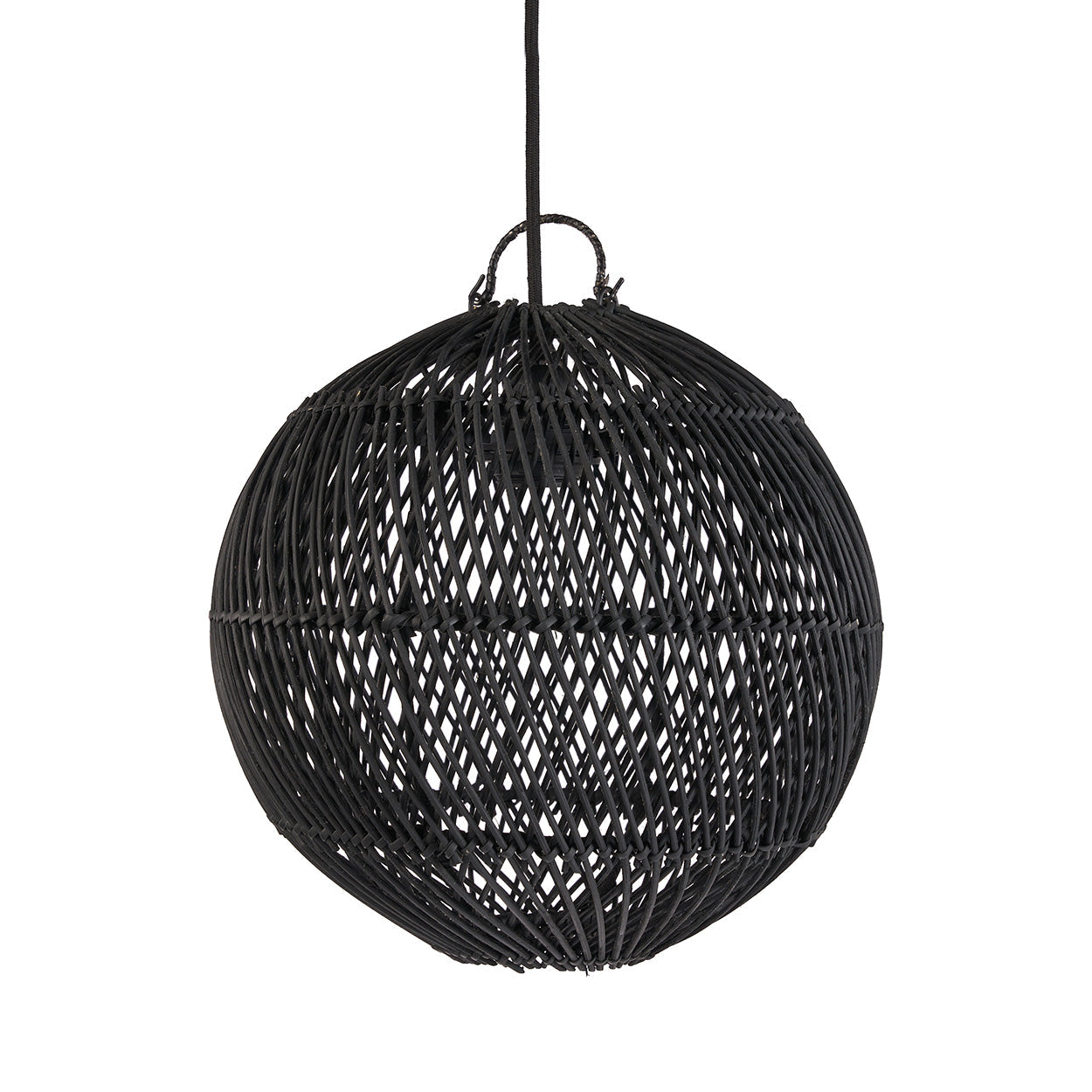 The Bubble Pendant - Black - S in rattan — handmade luxury pendant lamp curated by Laiyahome