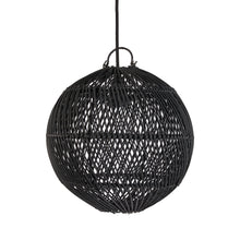 The Bubble Pendant - Black - S in rattan — handmade luxury pendant lamp curated by Laiyahome