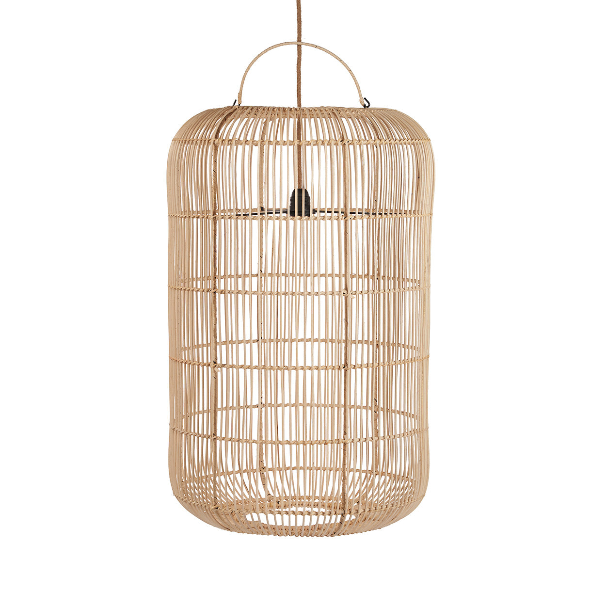 The Bozelo Pendant - Natural - L in rattan — handmade luxury pendant lamp curated by Laiyahome