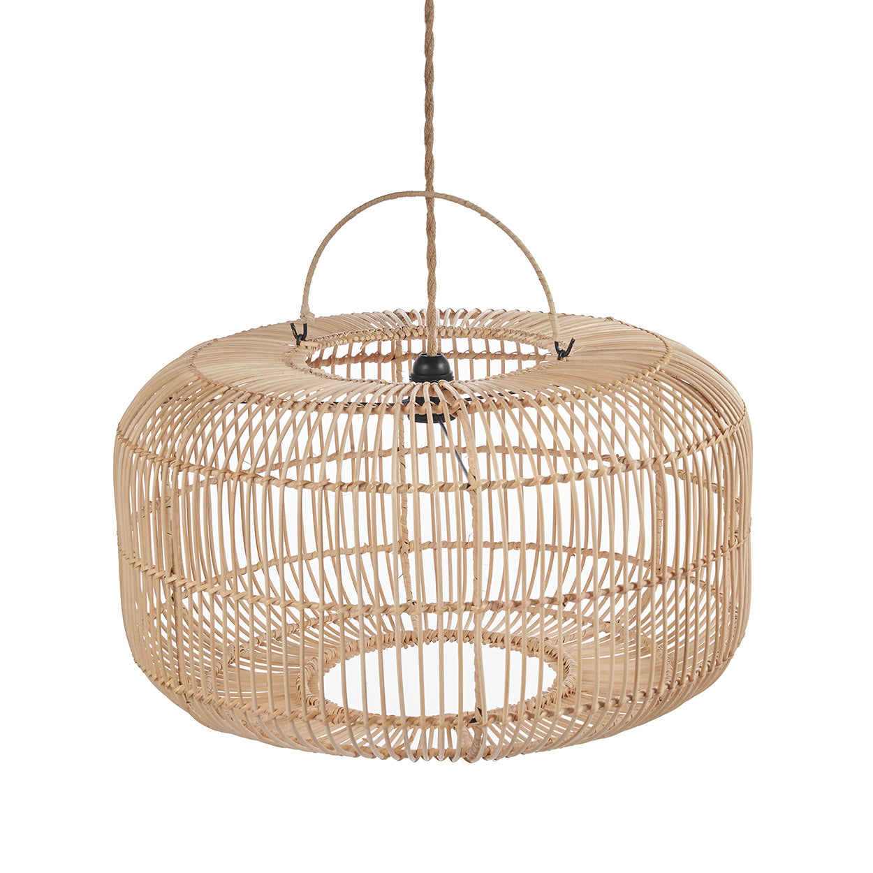 The Arun Pendant - Natural - L in rattan — handmade luxury pendant lamp curated by Laiyahome