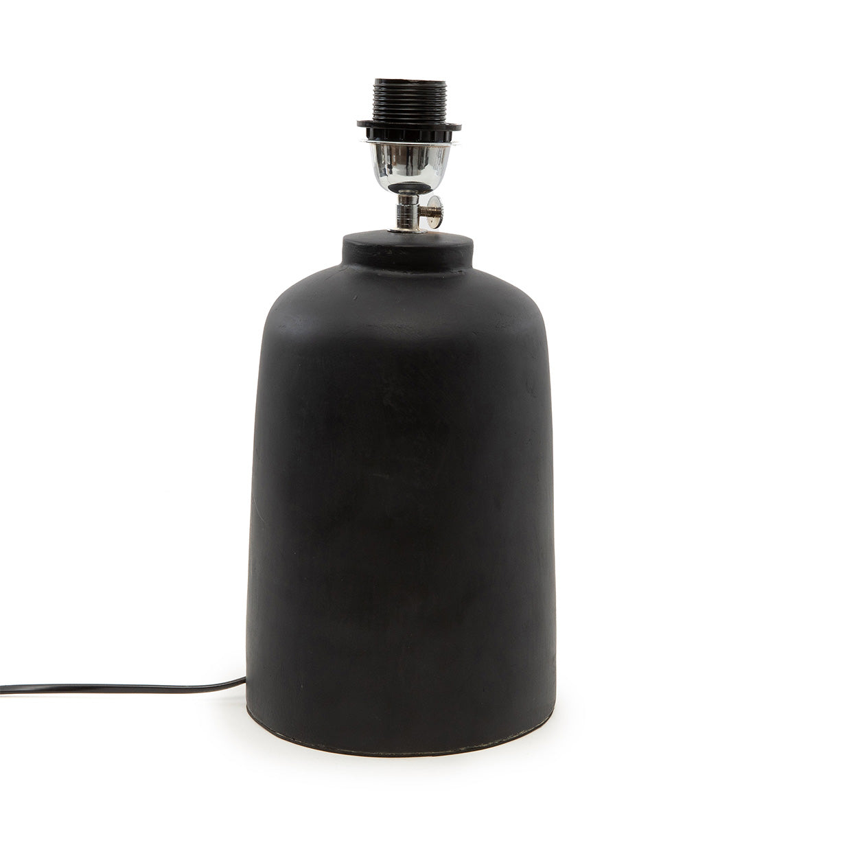 The Table Lamp Base - Black in terracotta, earthenware — handmade luxury table lamp curated by Laiyahome