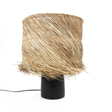 The Pandan Table Lamp - Black Natural in terracotta, earthenware — handmade luxury table lamp curated by Laiyahome