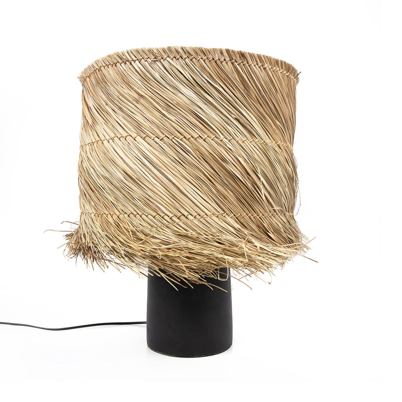 The Pandan Table Lamp - Black Natural in terracotta, earthenware — handmade luxury table lamp curated by Laiyahome