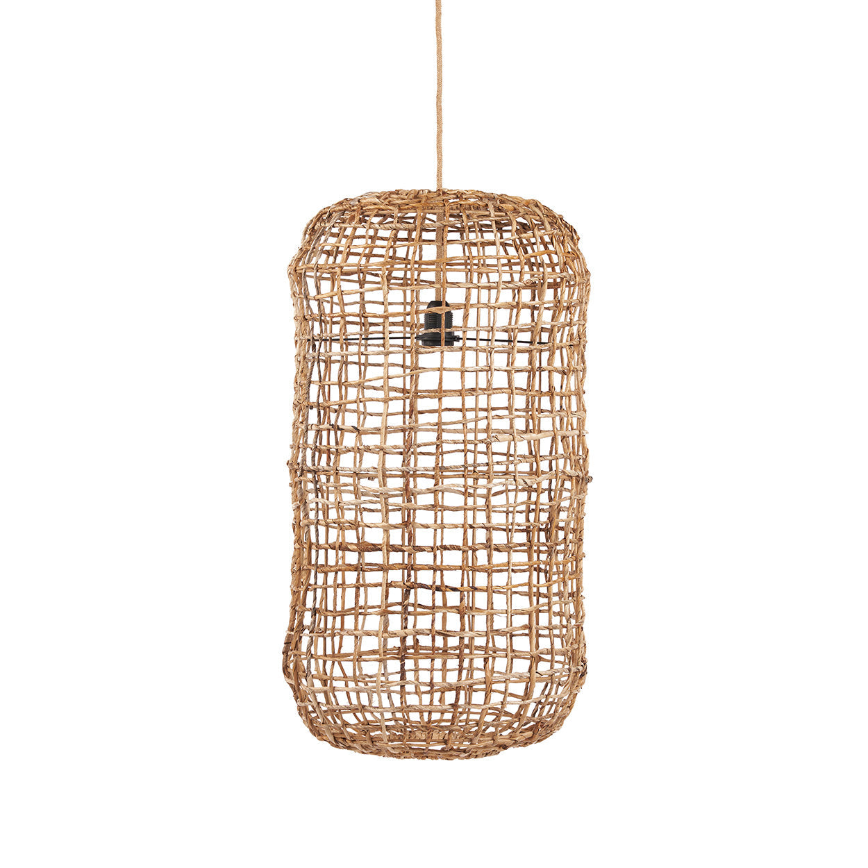 The Kuso Pendant - Natural - L in palm leaf — handmade luxury pendant lamp curated by Laiyahome