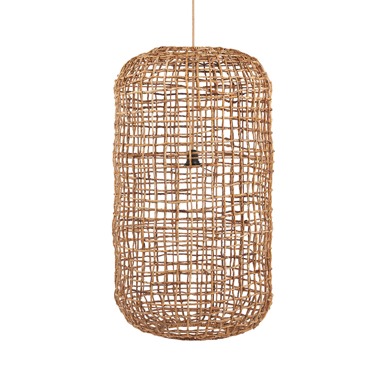 The Kuso Pendant - Natural - XL in palm leaf — handmade luxury pendant lamp curated by Laiyahome