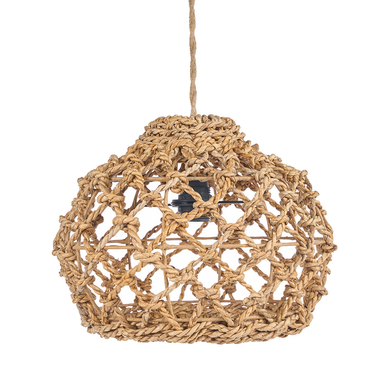 The Banara Pendant - Natural - S in palm leaf — handmade luxury pendant lamp curated by Laiyahome