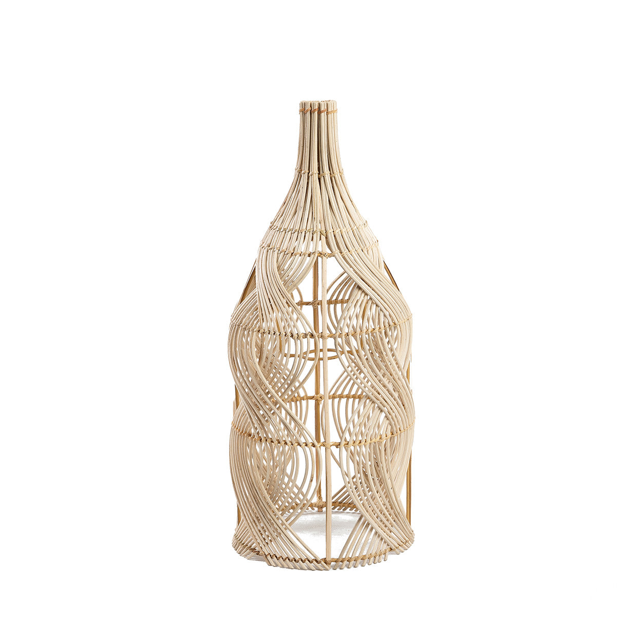 The Garaffa Pendant - Natural - M in rattan — handmade luxury pendant lamp curated by Laiyahome