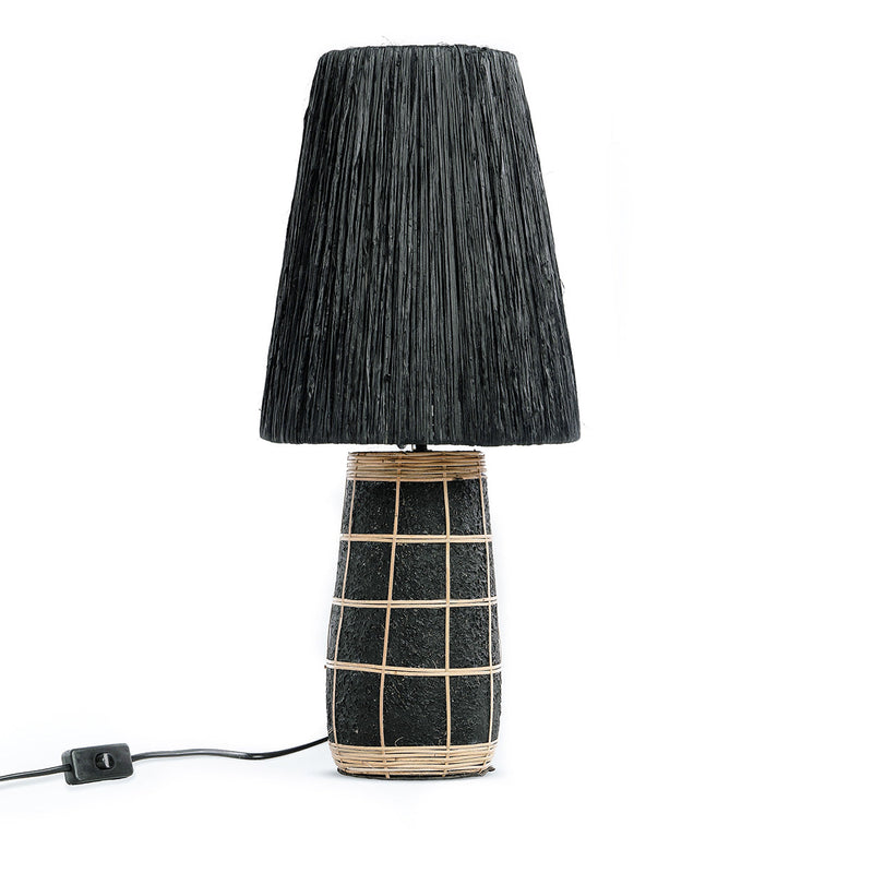 The Naxos Table Lamp - Black Natural in terracotta, earthenware — handmade luxury table lamp curated by Laiyahome