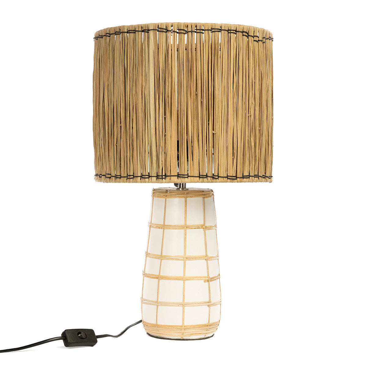 The Molokai Table Lamp - White Natural in terracotta, earthenware — handmade luxury table lamp curated by Laiyahome