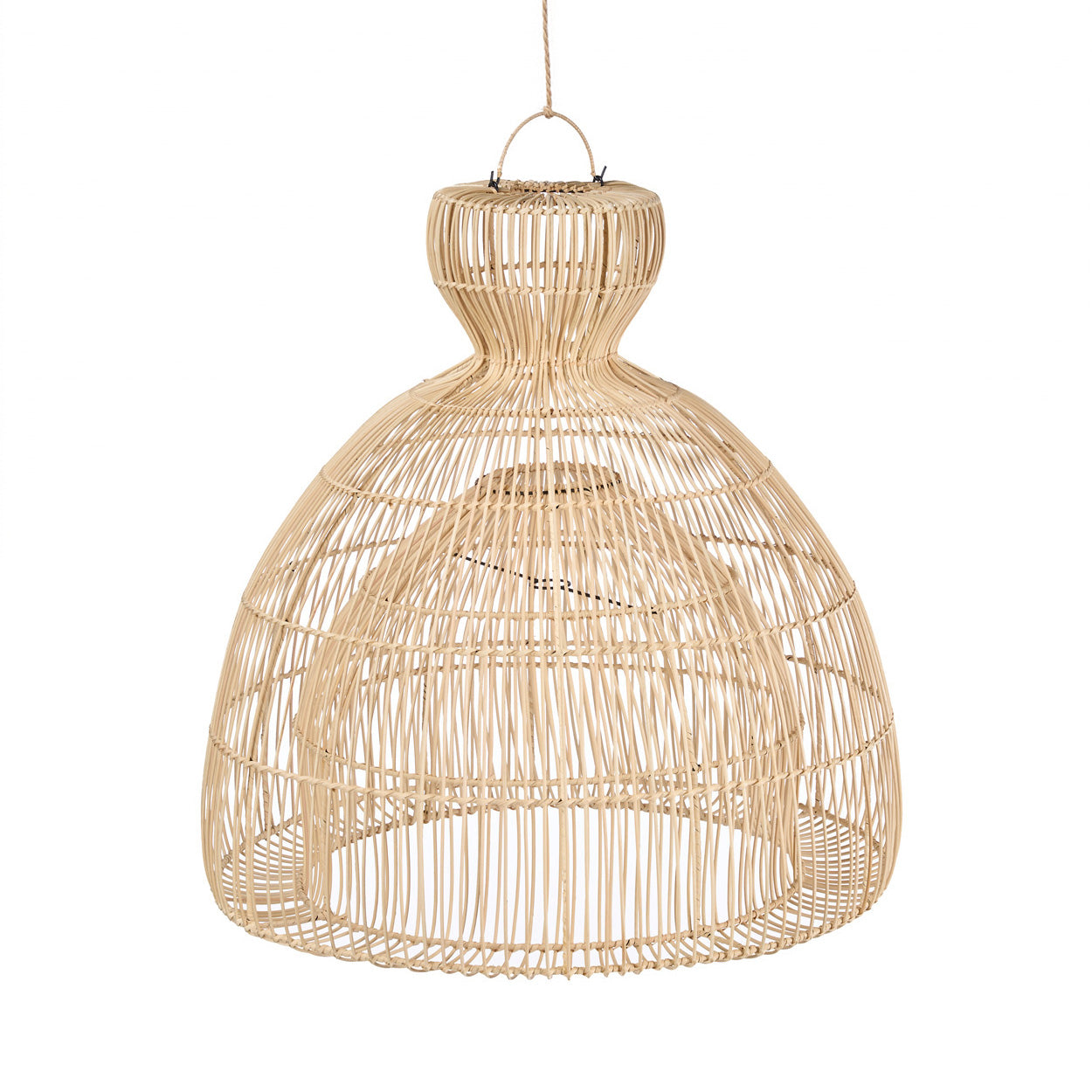 The Matcha Whisk Pendant - Natural - L in rattan — handmade luxury pendant lamp curated by Laiyahome