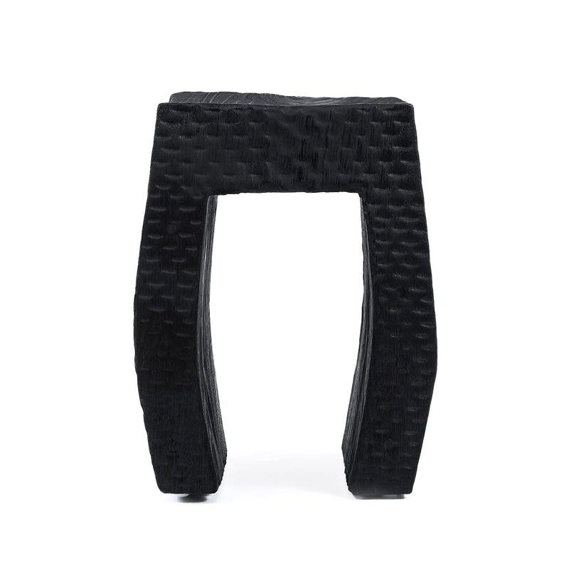 The Montano Stool - Black in wood — handmade luxury stool curated by Laiyahome