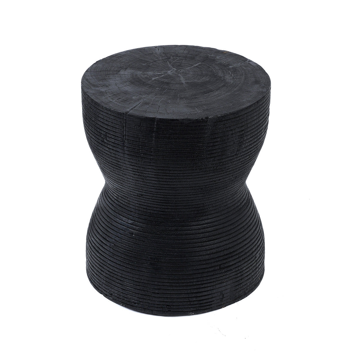 The Kotoran Stool - Black in wood — handmade luxury stool curated by Laiyahome