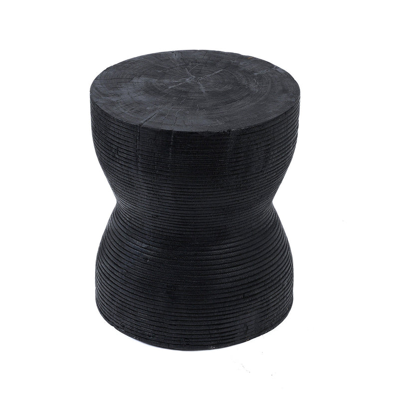 The Kotoran Stool - Black in wood — handmade luxury stool curated by Laiyahome