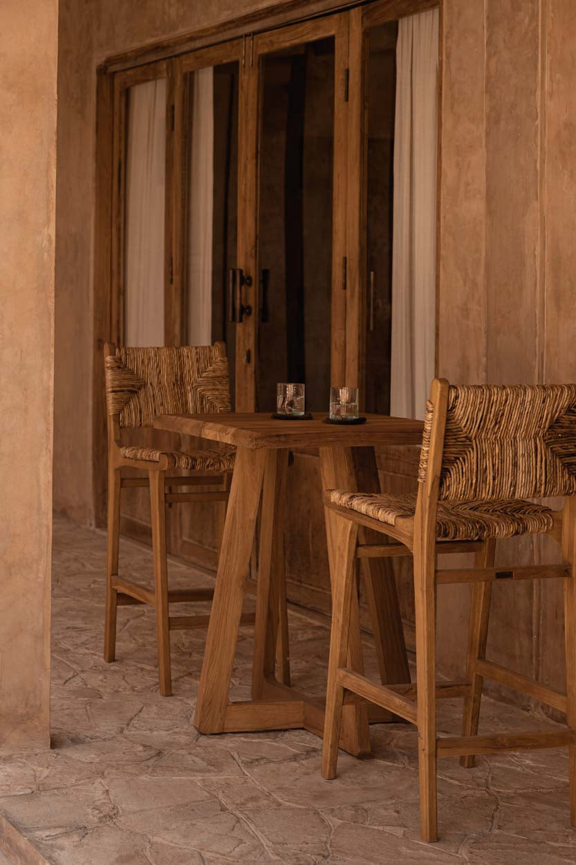 The Cheers Bar Table - Natural in wood — handmade luxury dining table curated by Laiyahome — view 2
