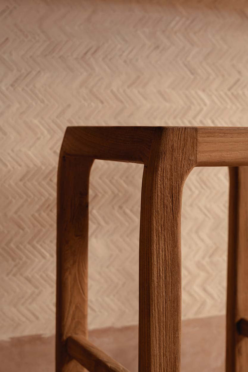 The Ithaca Bar Stool - Outdoor in wood — handmade luxury bar stool curated by Laiyahome — view 2