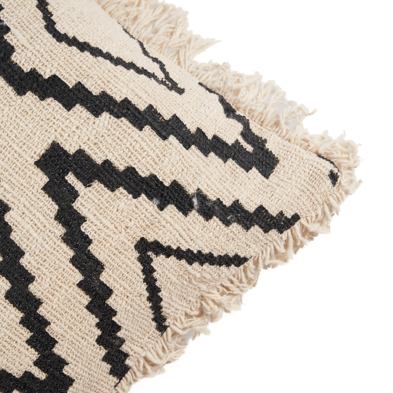 The Sahara Diamond Cushion Cover - Natural Black – cotton cushion cover in natural black – product view 8