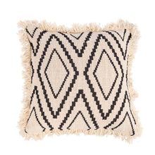The Sahara Diamond Cushion Cover - Natural Black – cotton cushion cover in natural black – product view 1