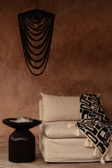 The Aztec Bed Throw - Natural Black in cotton — handmade luxury throw blanket curated by Laiyahome — view 2