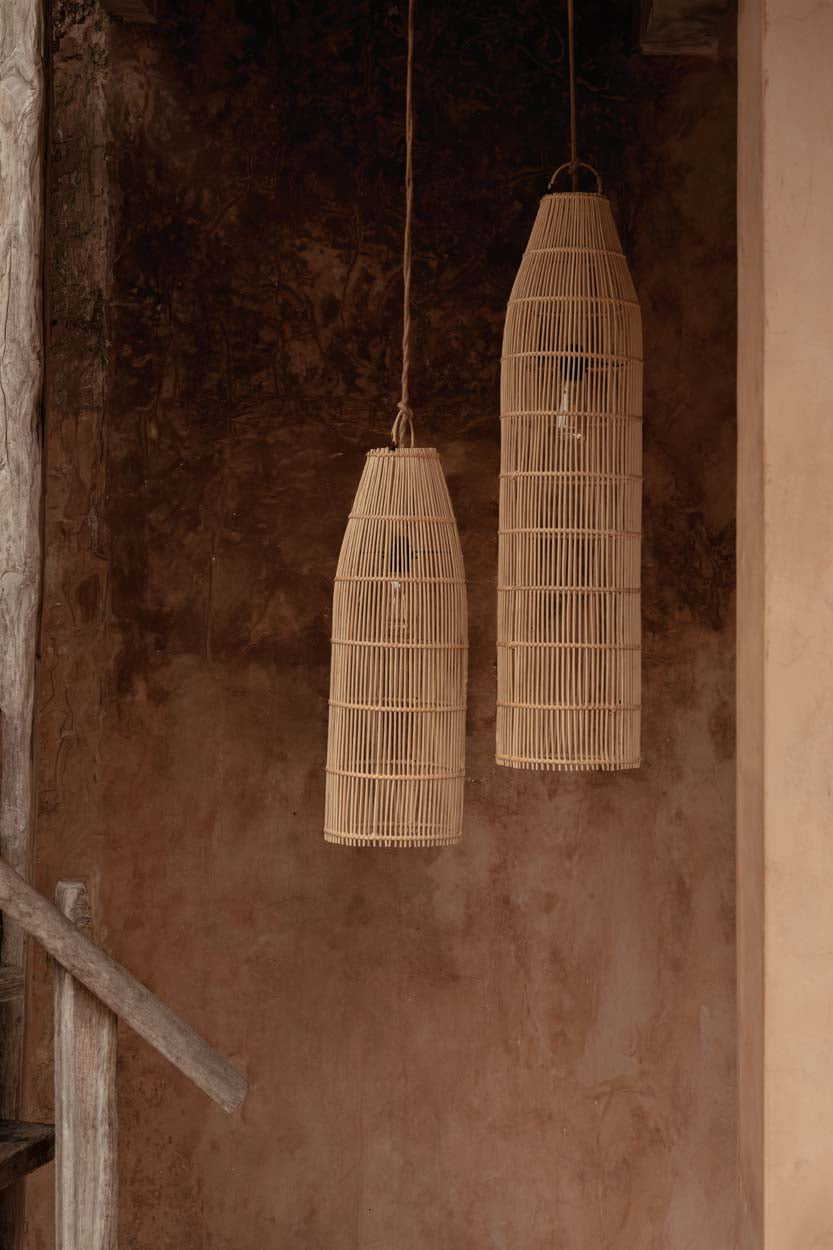 The Fish Trap Pendant - Natural - L in rattan — handmade luxury pendant lamp curated by Laiyahome — view 2