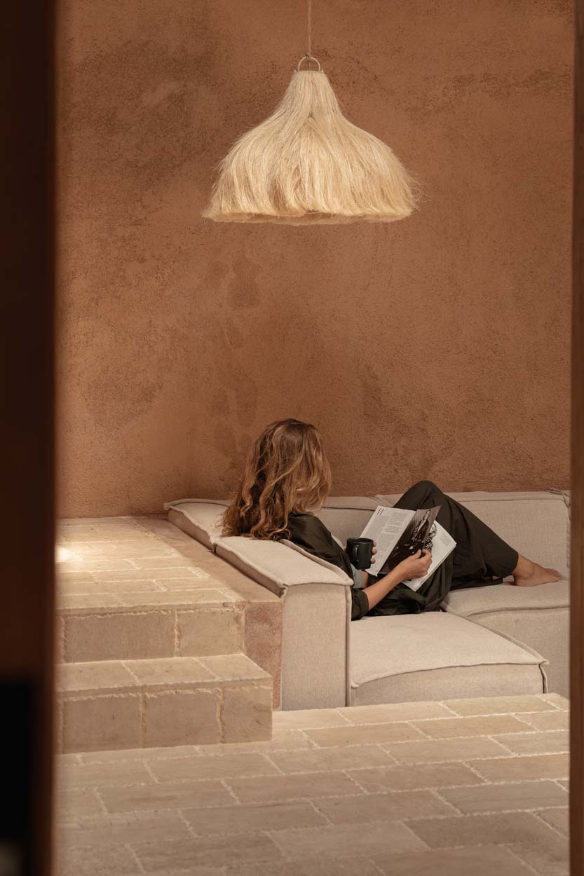 The Rami Pendant - Natural - M in hemp — handmade luxury pendant lamp curated by Laiyahome — view 2