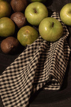 The Picknick Napkin - Natural Black - 45x45 in linen — handmade luxury napkin curated by Laiyahome — view 2