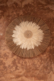 The Alang Feather Juju - Natural White in glass — handmade luxury wall decoration curated by Laiyahome — view 2