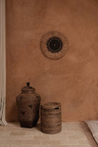 The Raffia Macramé Wall Deco - Black Natural in grass — handmade luxury wall decoration curated by Laiyahome — view 2
