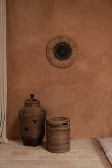 The Raffia Macramé Wall Deco - Black Natural in grass — handmade luxury wall decoration curated by Laiyahome — view 2