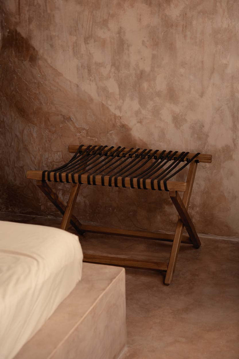 The Luggage Rack - Natural - L in wood — handmade luxury clothing rack curated by Laiyahome — view 2
