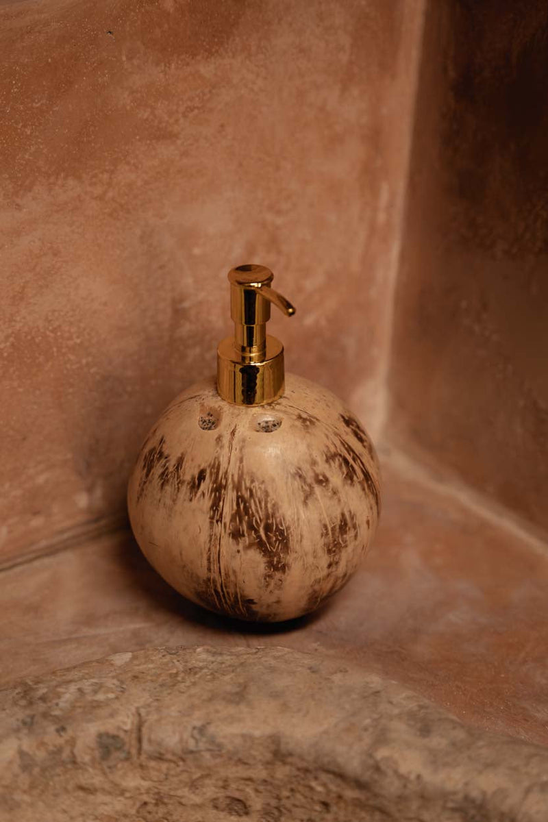 The Coconut Soap Dispenser in coconut — handmade luxury soap dispenser curated by Laiyahome — view 2