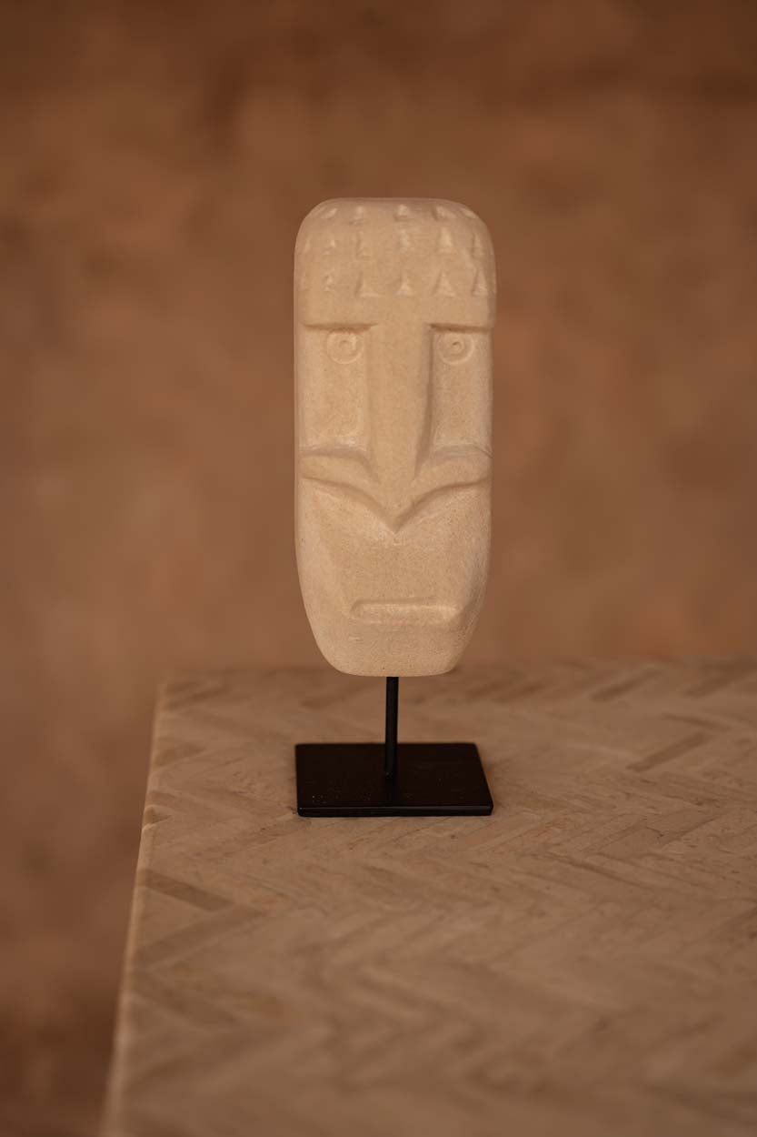 The Sumba Stone #20 on Stand in stone — handmade luxury standing decoration curated by Laiyahome — view 2