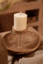 The Candle Plate - Natural in wood — handmade luxury tea light holder curated by Laiyahome — view 2