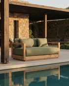 The Umalas Two Seater Sofa - Outdoor - Green Alga in wood — handmade luxury sofa curated by Laiyahome — view 2