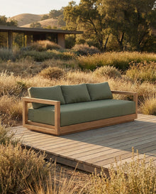 The Umalas Three Seater Sofa - Outdoor - Green Alga in wood — handmade luxury sofa curated by Laiyahome — view 2