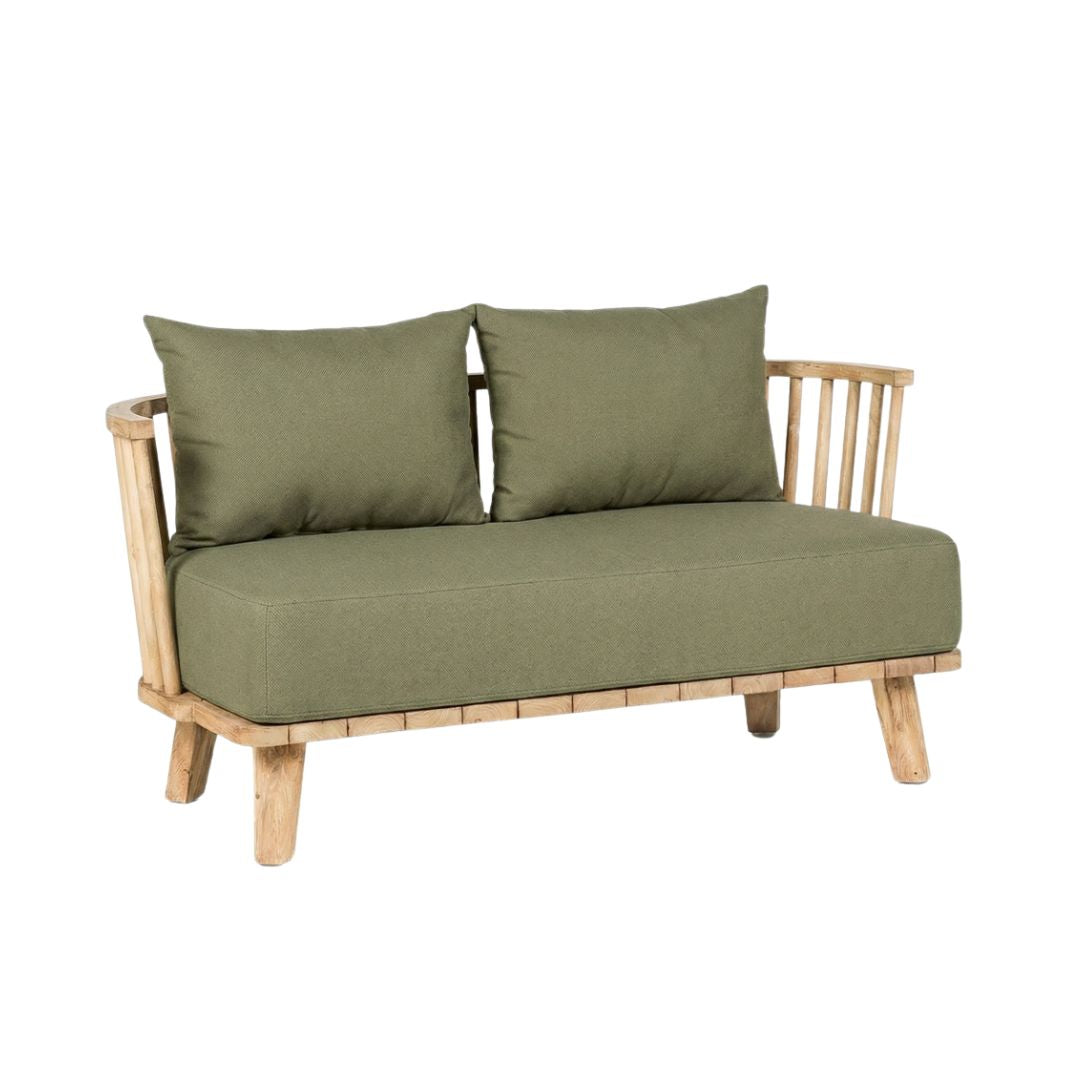 The Malawi Two Seater - Green Alga in wood — handmade luxury sofa curated by Laiyahome
