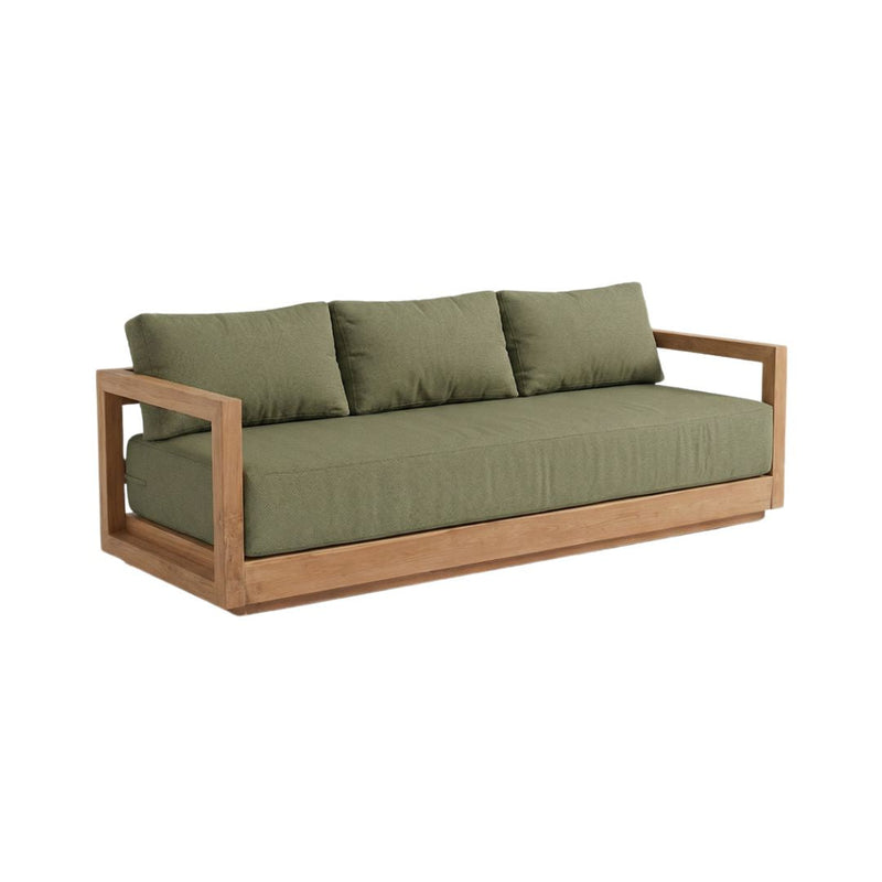 The Umalas Three Seater Sofa - Outdoor - Green Alga in wood — handmade luxury sofa curated by Laiyahome