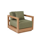 The Umalas One Seater Sofa - Outdoor - Green Alga in wood — handmade luxury sofa curated by Laiyahome