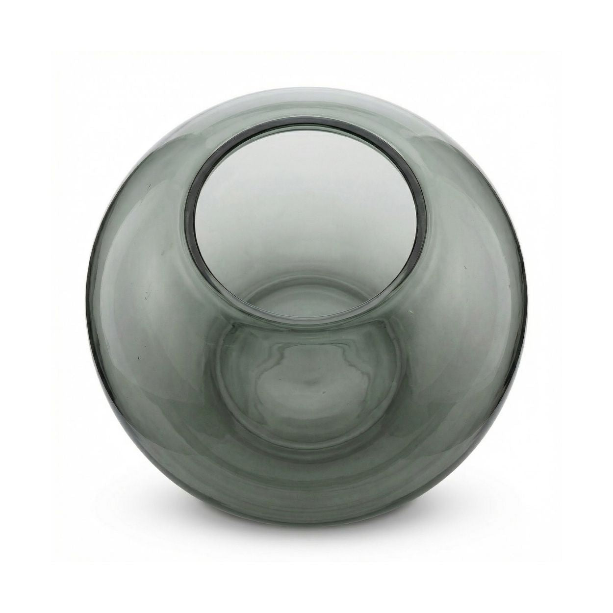 The Jacqueline Vase - Smokey Grey – glass decorative vase in smokey grey – product view 3
