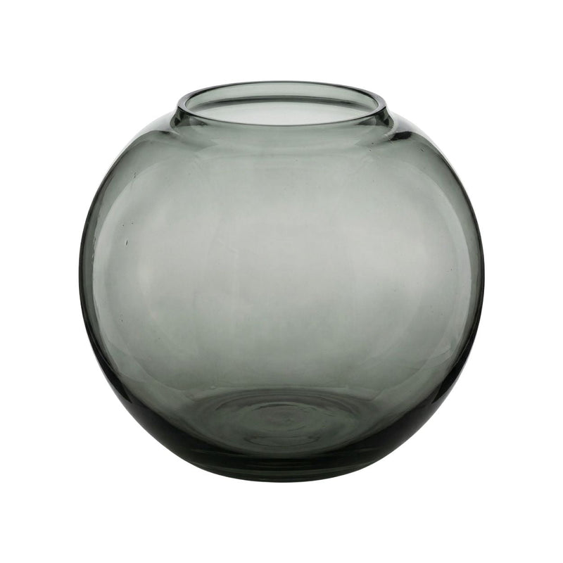 The Jacqueline Vase - Smokey Grey – glass decorative vase in smokey grey – product view 1