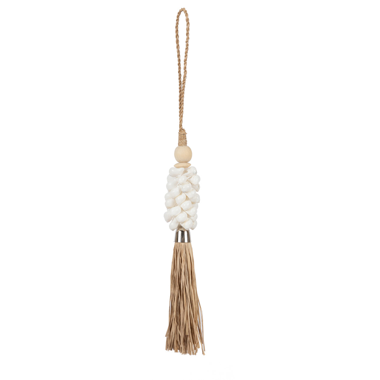 The White Shell and Raffia Tassel | coastal
