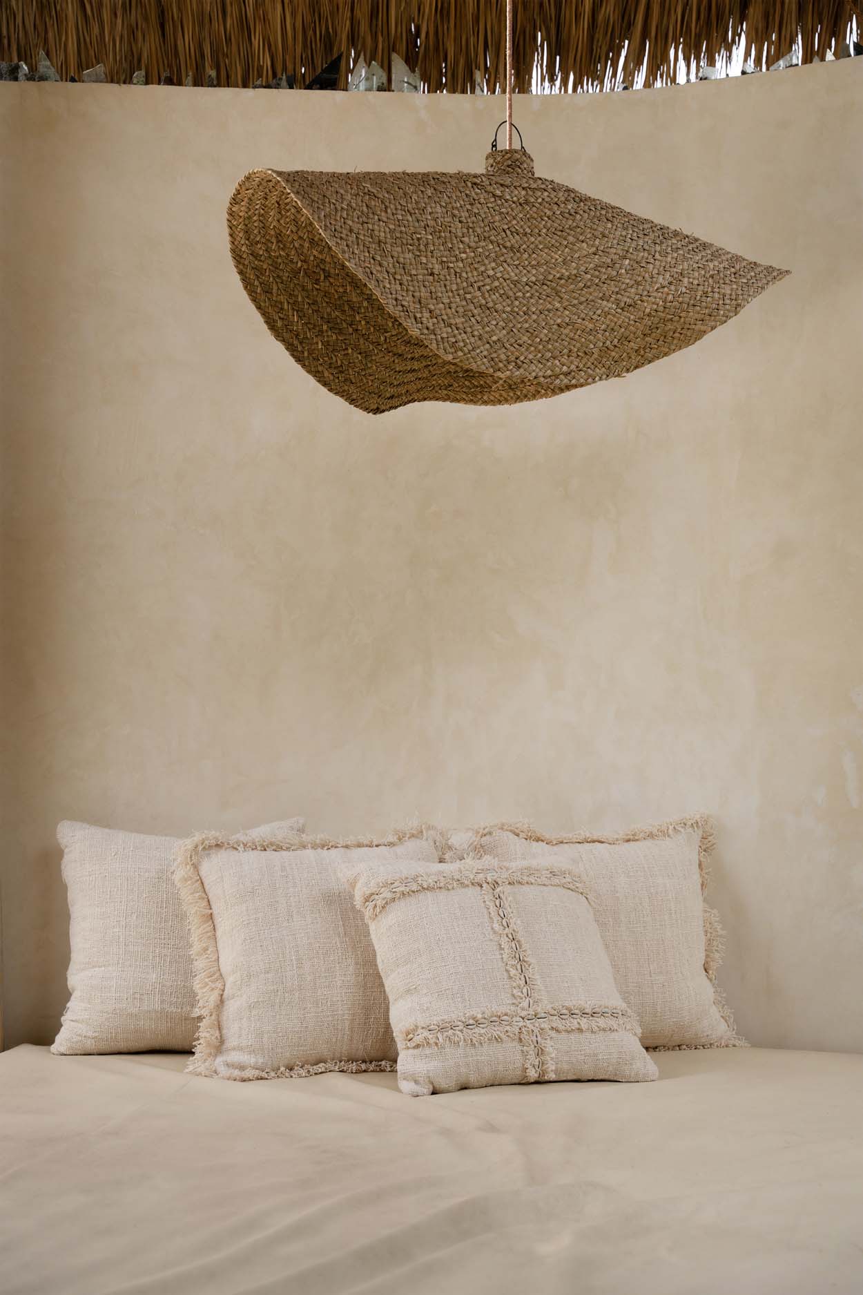 The Qubba Pendant - Natural - XL in seagrass — handmade luxury pendant lamp curated by Laiyahome — view 2