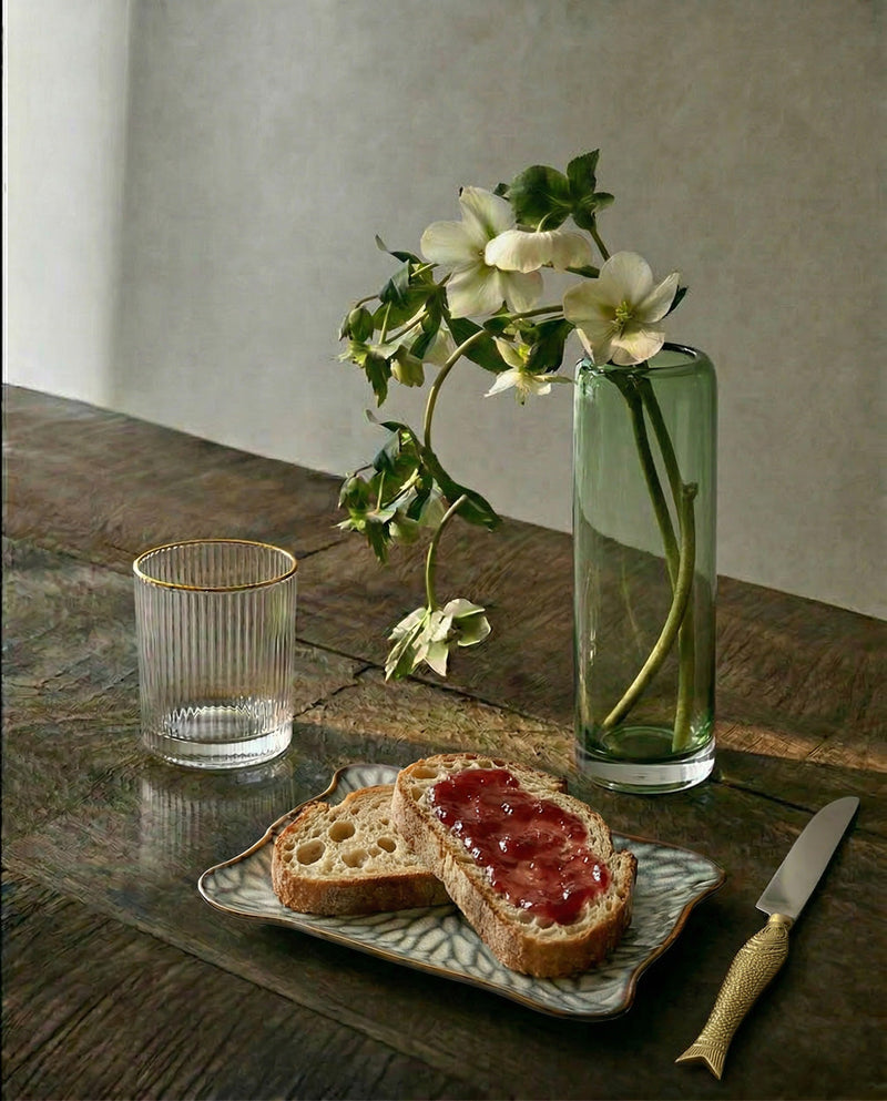 The Golden Sip Lowball - Natural Gold in glass — handmade luxury water glass curated by Laiyahome — view 2