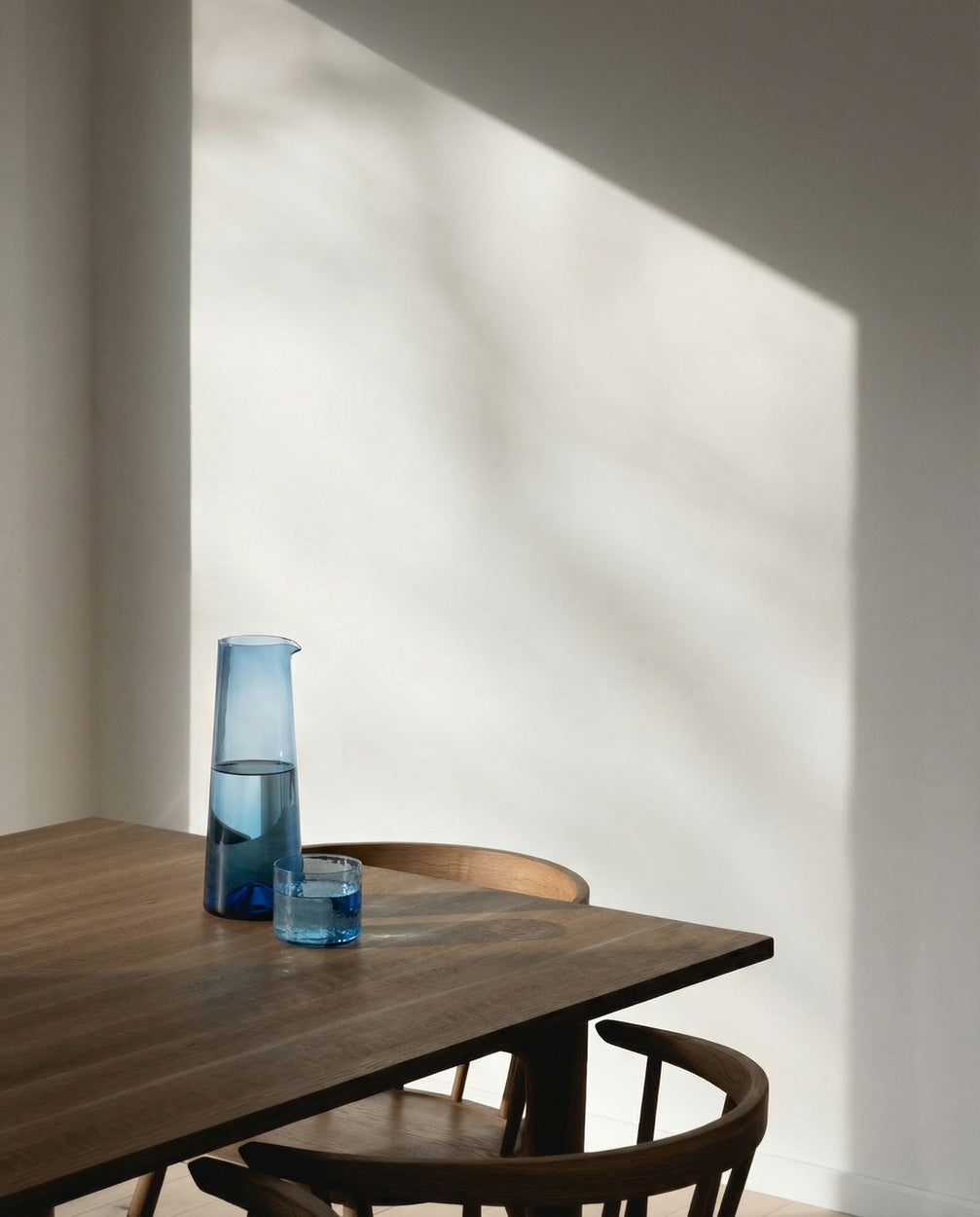 The Azure Hammered Low Tumbler - Blue in glass — handmade luxury tumbler curated by Laiyahome — view 2