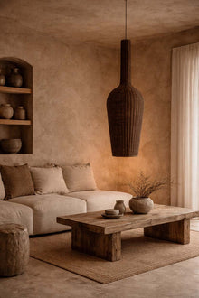 The Amphora Pendant - Dark Walnut - XXL in rattan — handmade luxury pendant lamp curated by Laiyahome — view 2