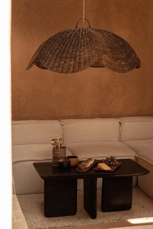 The Wave Pendant - Dark Walnut - L in rattan — handmade luxury pendant lamp curated by Laiyahome — view 2