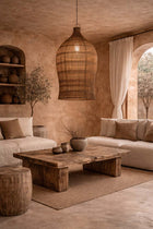 The Woven Bell Pendant - Dark Walnut - XL in bamboo — handmade luxury pendant lamp curated by Laiyahome — view 2