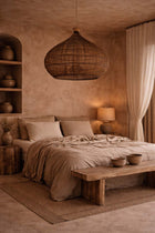 The Desert Gourd Pendant - Dark Walnut - L in rattan — handmade luxury pendant lamp curated by Laiyahome — view 2